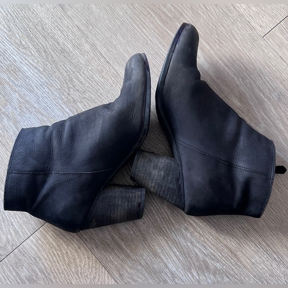 BP Black Leather “Trolley” Zip Ankle Booties Chunky Heel Size 7 from Nordstrom - Picture 6 of 10